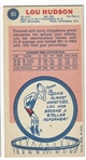 1969 Topps Basketball #65 Lou Hudson - Atlanta Hawks RC